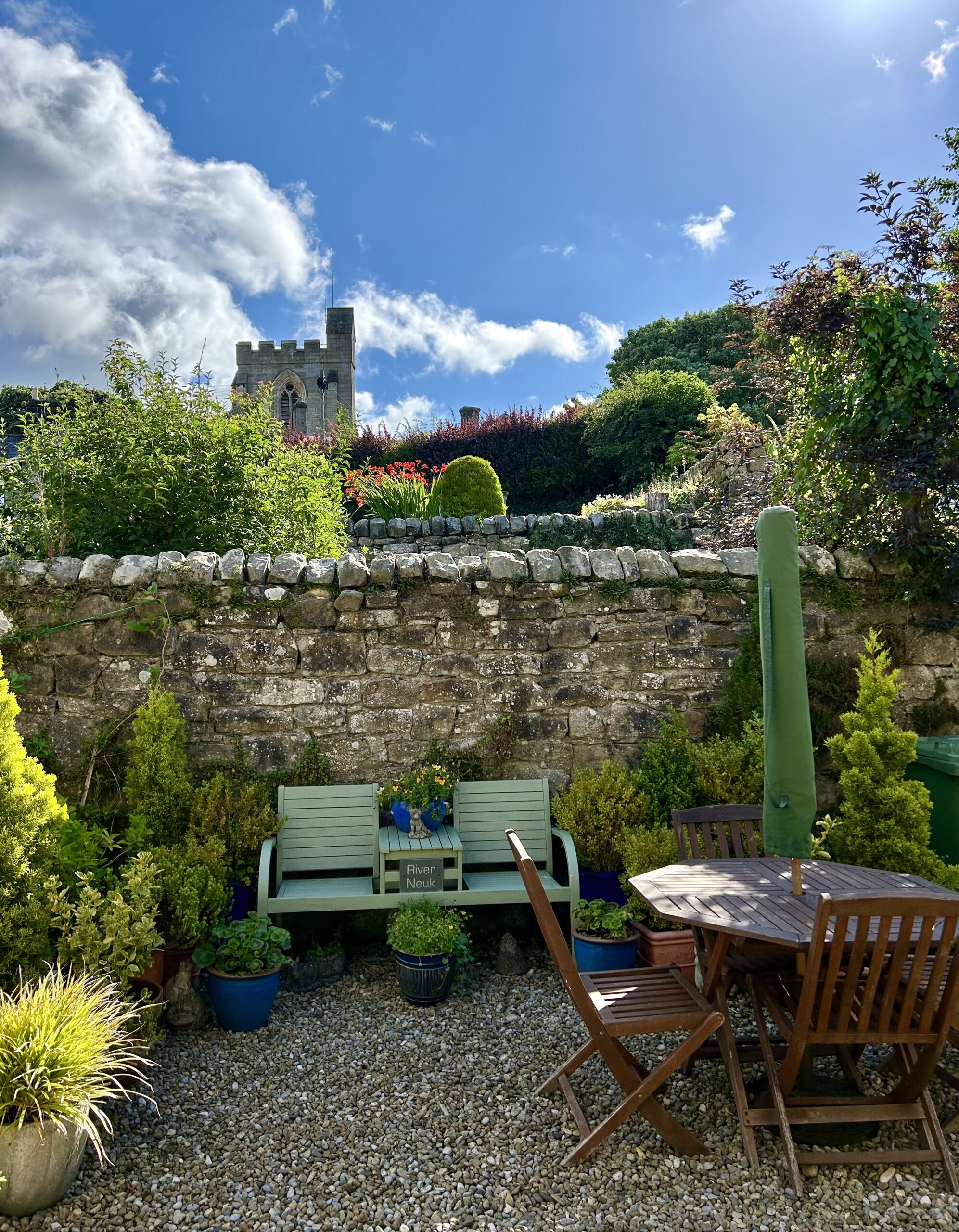 The garden at River Neuk in Rothbury